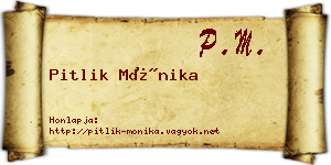 Pitlik Mónika névjegykártya